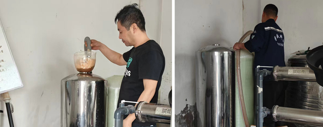 國鐵科林售后師傅為航天食堂飲水設(shè)備跟換濾芯保障飲水安全